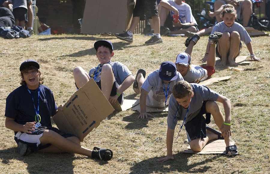 Despite losing in the consolation game to Asia-Pacific 14-2, the Pearland Little League were all smiles as they go sliding down the hill in the outfield on the final day of the Little League World Series.  Pearland would finish fourth in the world.